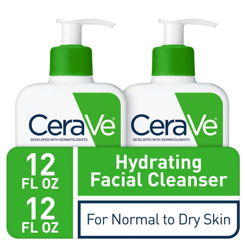CeraVe Hydrating Facial Cleanser - 2-Pack - 12 fl oz Each Normal to Dry Skin