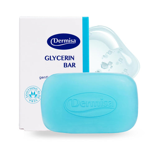 Dermisa Glycerin Bar with Soothing Aloe Vera, Gentle Hydrating Facial Cleanser and Moisturizing Body Soap for All Skin Types