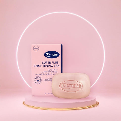 Dermisa Super Plus Brightening Bar Soap with Hyaluronic Acid, Lemon and Cranberry Extract