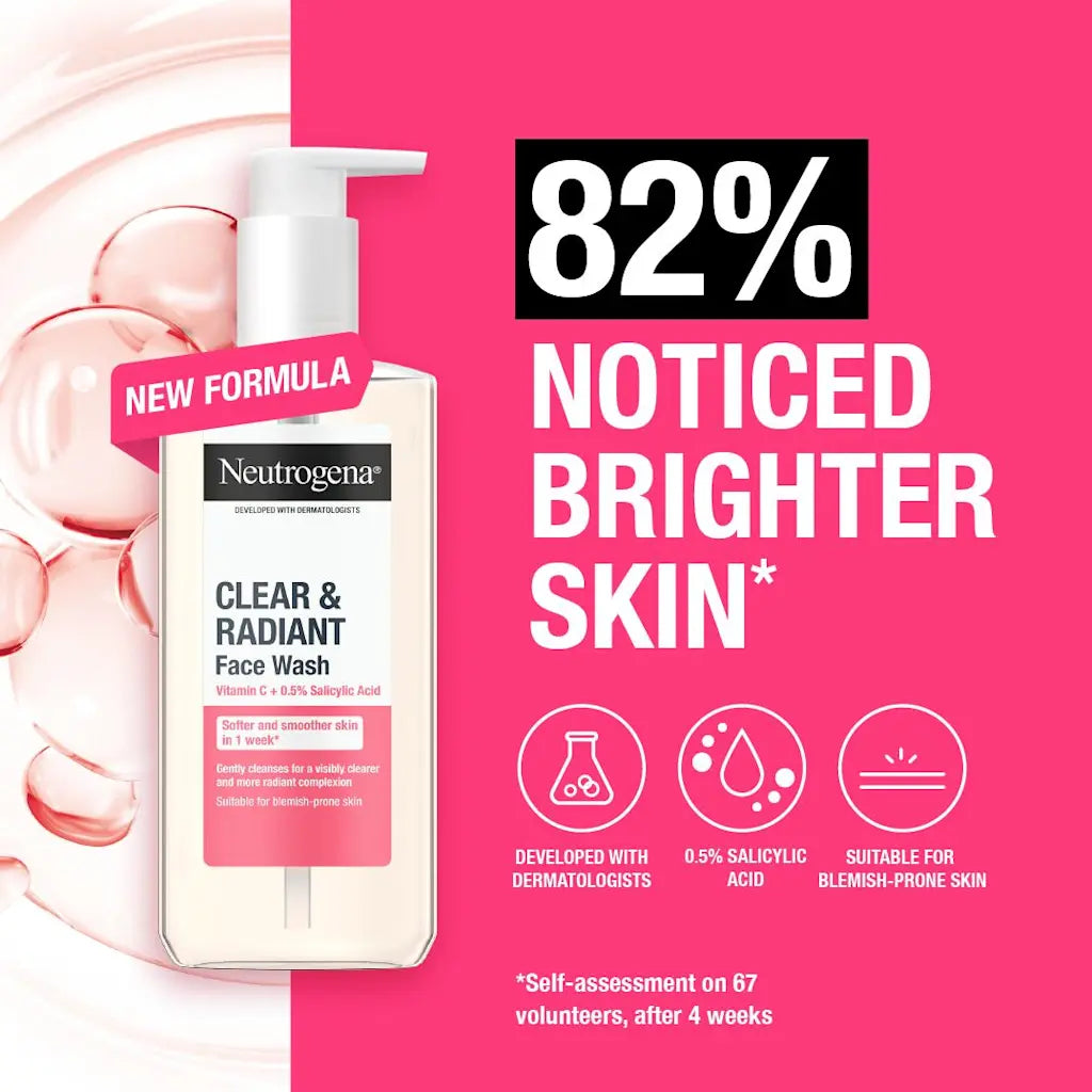 Neutrogena CLEAR & RADIANT FACE WASH WITH VITAMIN C AND 0.5% SALYCYLIC ACID