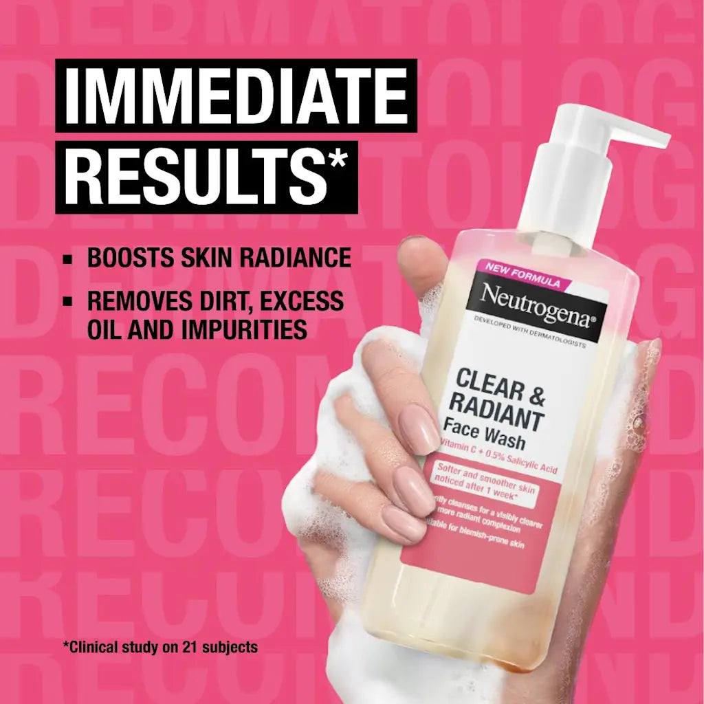 Neutrogena CLEAR & RADIANT FACE WASH WITH VITAMIN C AND 0.5% SALYCYLIC ACID