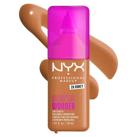 NYX Make ‘Em Wonder Soft Matte Buildable Foundation - 26 Honey