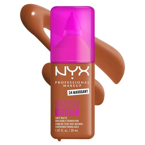 NYX Make ‘Em Wonder Soft Matte Buildable Foundation - 34 Mahogany