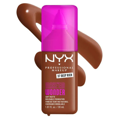 NYX Make ‘Em Wonder Soft Matte Buildable Foundation - 37 Deep Rich