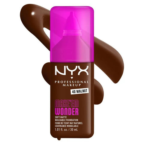NYX Make ‘Em Wonder Soft Matte Buildable Foundation - 40 Walnut