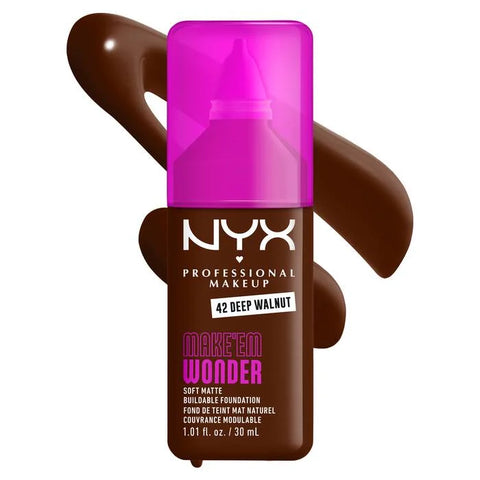 NYX Make ‘Em Wonder Soft Matte Buildable Foundation - 42 Deep Walnut