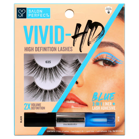 Salon Perfect Vivid-HD Lash & Dual Ended 2-IN-1 Liquid Liner + Lash Adhesive - Black/Blue