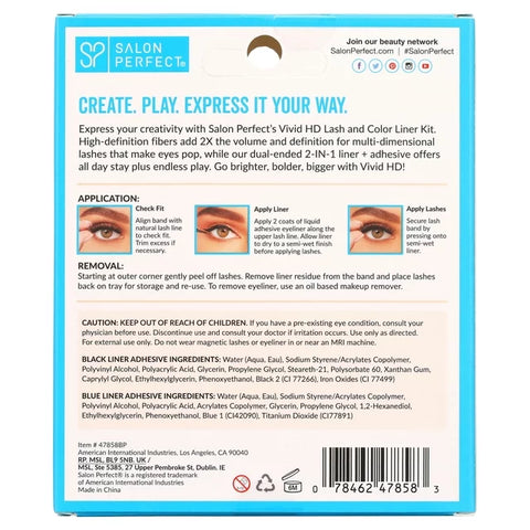 Salon Perfect Vivid-HD Lash & Dual Ended 2-IN-1 Liquid Liner + Lash Adhesive - Black/Blue