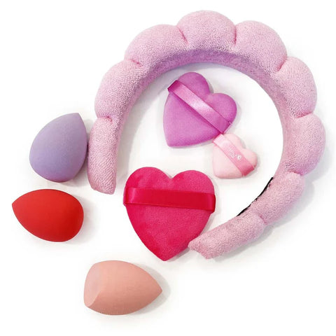 Simply Bella Headband Makeup Tool Set – Pink and Red