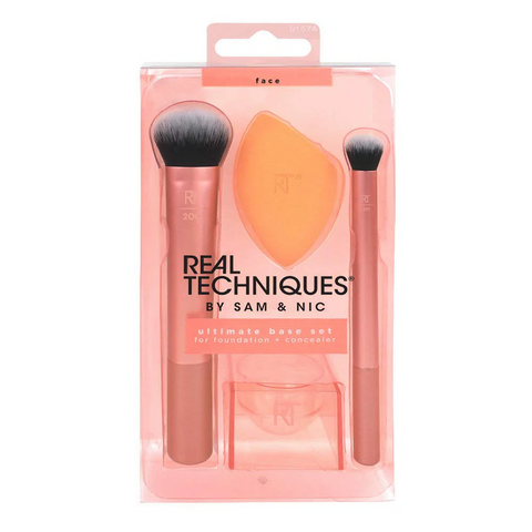 1574 Real Techniques Ultimate Base Set, Face Brush, Miracle Sponge, Concealer Brush