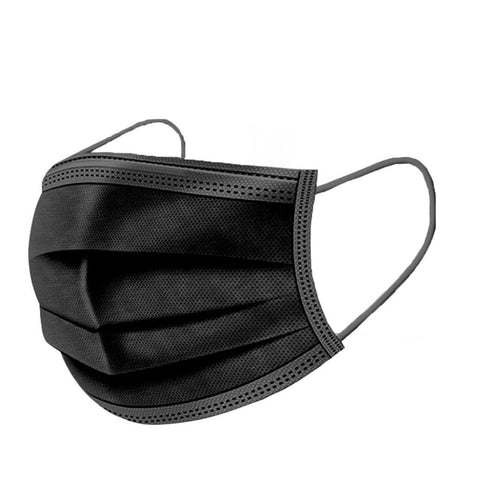 BLACK DISPOSABLE RESPIRATORY FACE MASKS