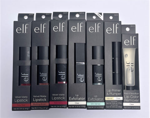 e.l.f "MATTE LIPSTICK, LIP EXFOLIATOR, LIP COLOR REMOVER AND LIP PRIMER & PLUMP