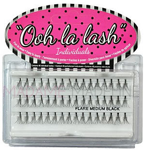 OOH LA LASH INDIVIDUAL EYELASHES "FLARE MEDIUM BLACK"