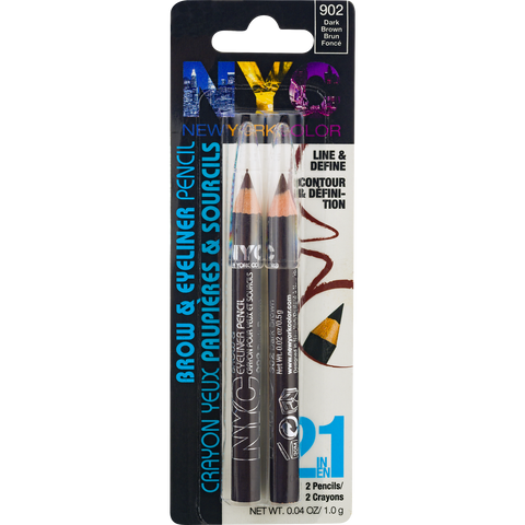 NYC NEW YORK COLOR BROW & EYELINER PENCIL "DARK BROWN"