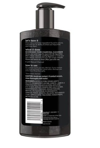 BIORÉ "DEEP CHARCOAL OIL FREE FACE WASH"
